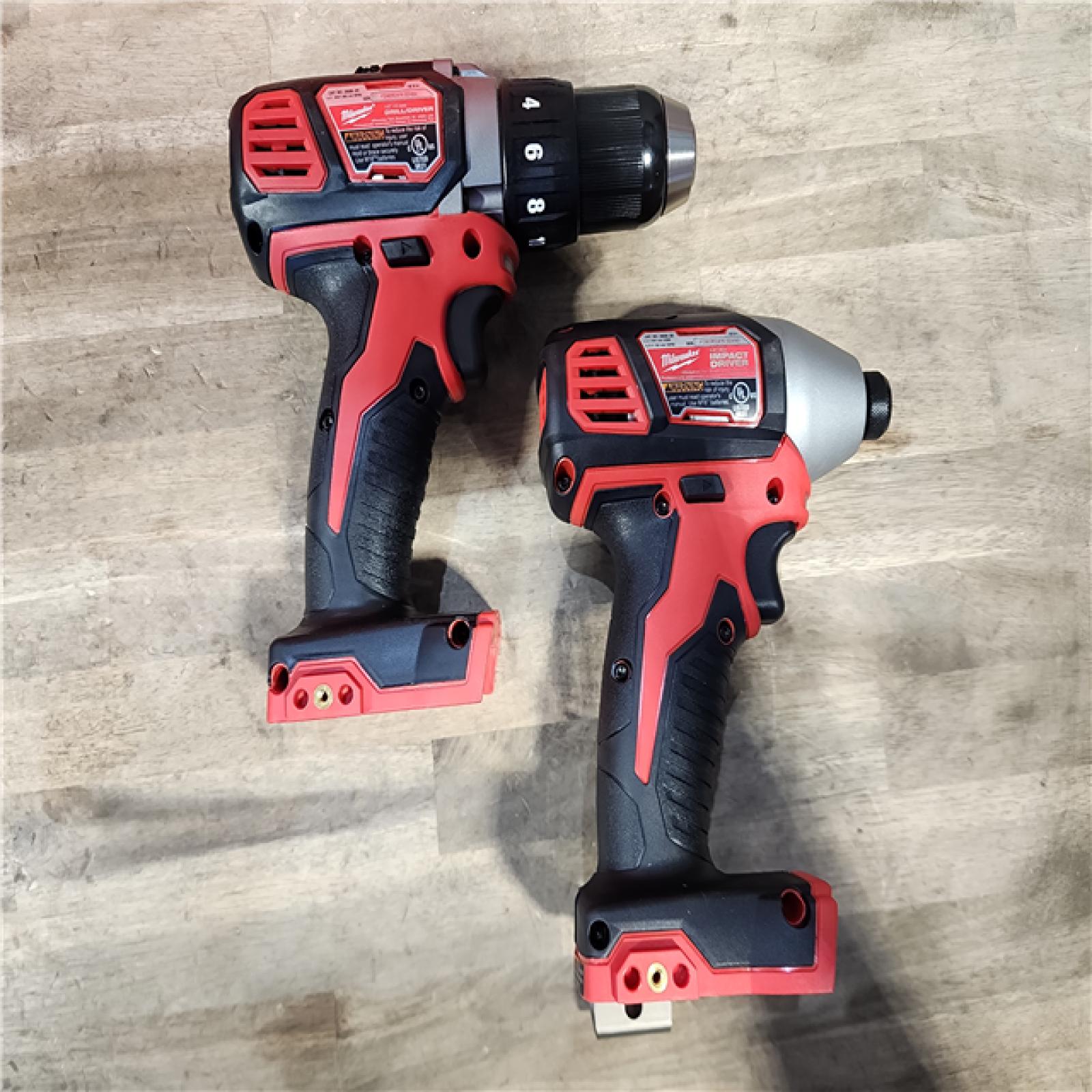 HOUSTON LOCATION - AS-IS Milwaukee 18V Cordless Brushed 2-Tool Drill/Driver and Impact Driver Kit
