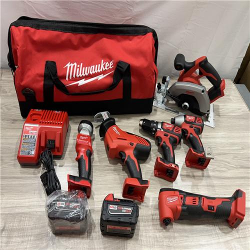 AS-IS Milwaukee 2691-26 18V M18 Lithium-Ion Cordless 6-Tool Combo Kit 3.0 Ah