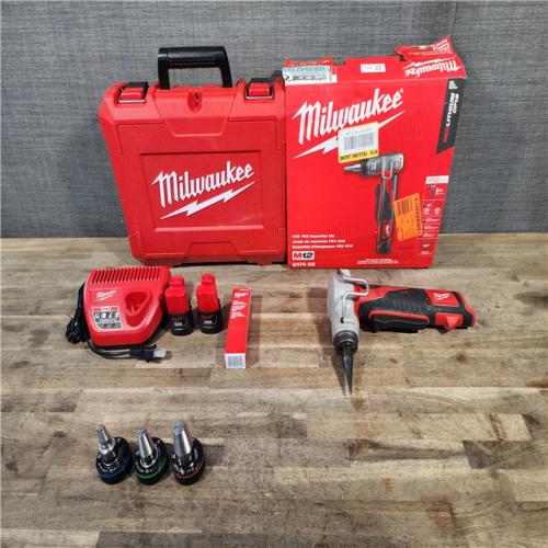HOUSTON LOCATION - AS-IS Milwaukee M12 12-Volt Lithium-Ion Cordless PEX Expansion Tool Kit with (2) 1.5 Ah Batteries  (3) Expansion Heads and Hard Case