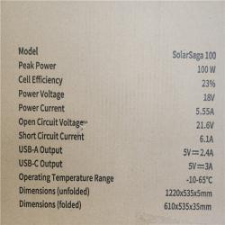 Phoenix NEW Jackery SolarSaga 100-Watt Portable Solar Panel for Explorer 290/550/880/1000/1500 Power Station with built-in 2 USB Outputs