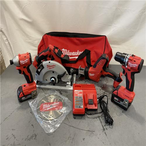 AS-IS - Milwaukee M18 18-Volt Lithium-Ion Brushless Cordless (4Tool) Combo Kit