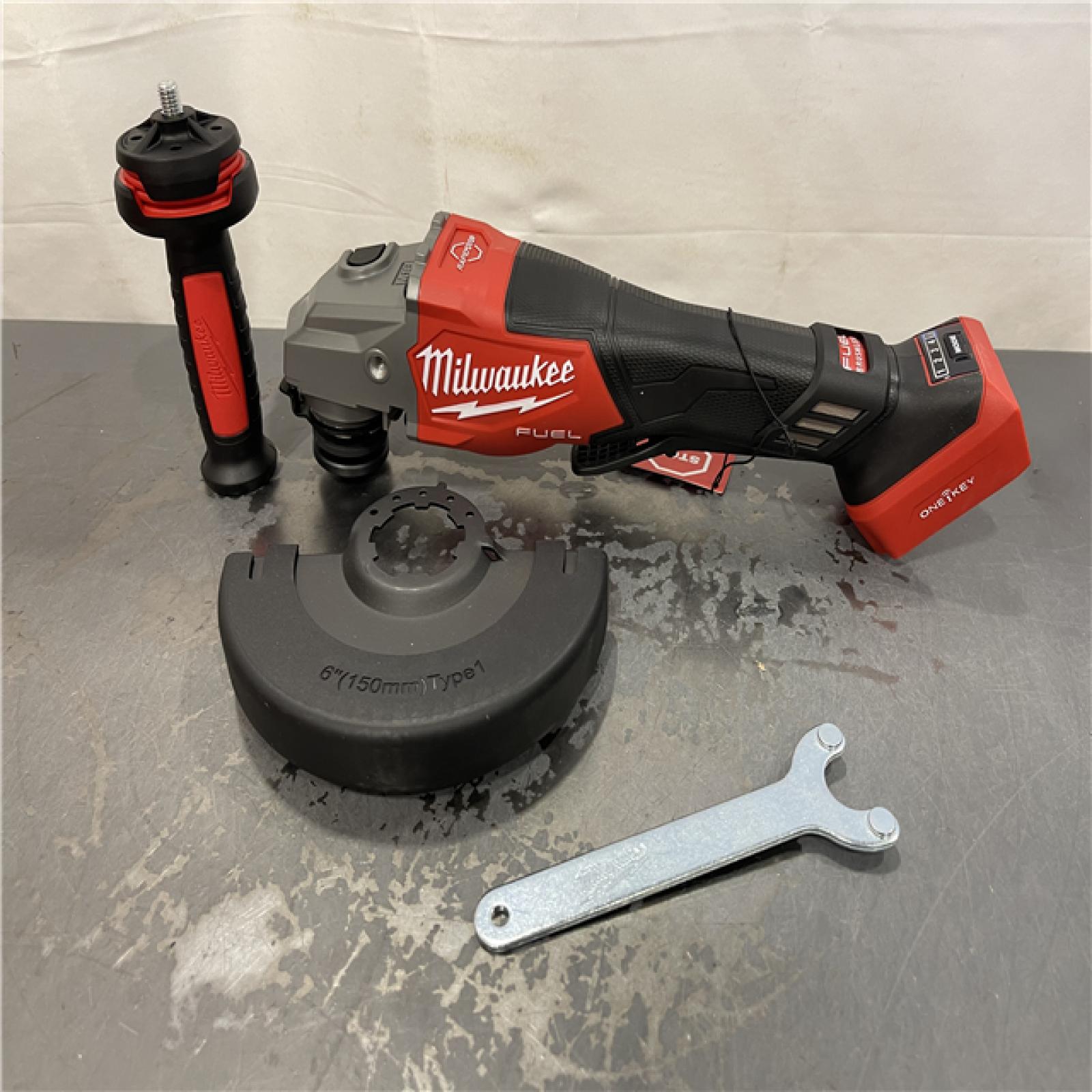 AS-IS - Milwaukee M18 FUEL ONE-KEY 18V Lithium-Ion Brushless Cordless 4-1/2 in./6 in. Variable Speed Braking Grinder