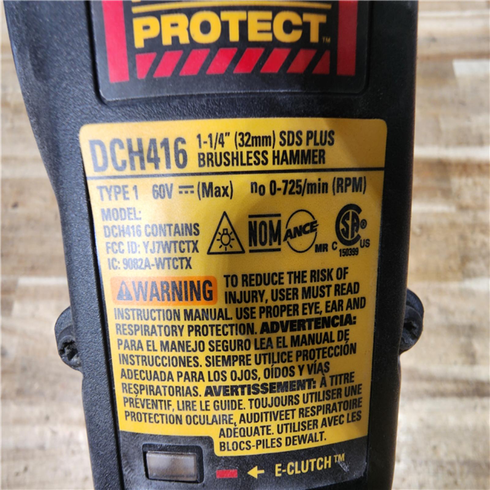 HOUSTON LOCATION - AS - IS DEWALT FLEXVOLT 60V MAX Cordless 1-1/4 in. SDS Plus Rotary Hammer (Tool Only)