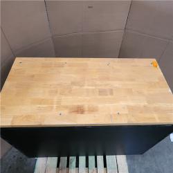 Phoenix LIKE NEW Husky Heavy Duty 61 in. W x 22 in. D 15-Drawer Matte Black Mobile Workbench Cabinet with Solid Wood Top