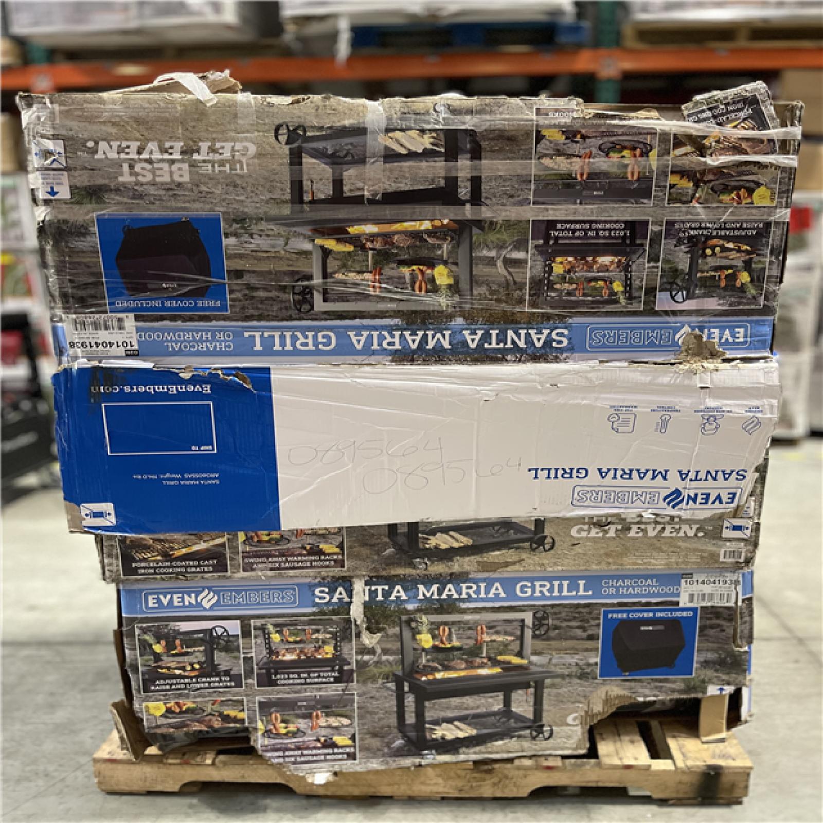 DALLAS LOCATION- Even Embers Santa Maria Charcoal and Wood Grill with Cover Pallet (3 Units)