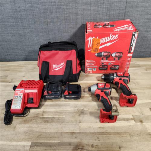 HOUSTON LOCATION - AS-IS Milwaukee M18 18V Cordless Brushed 2 Tool Drill/Driver and Impact Driver Kit