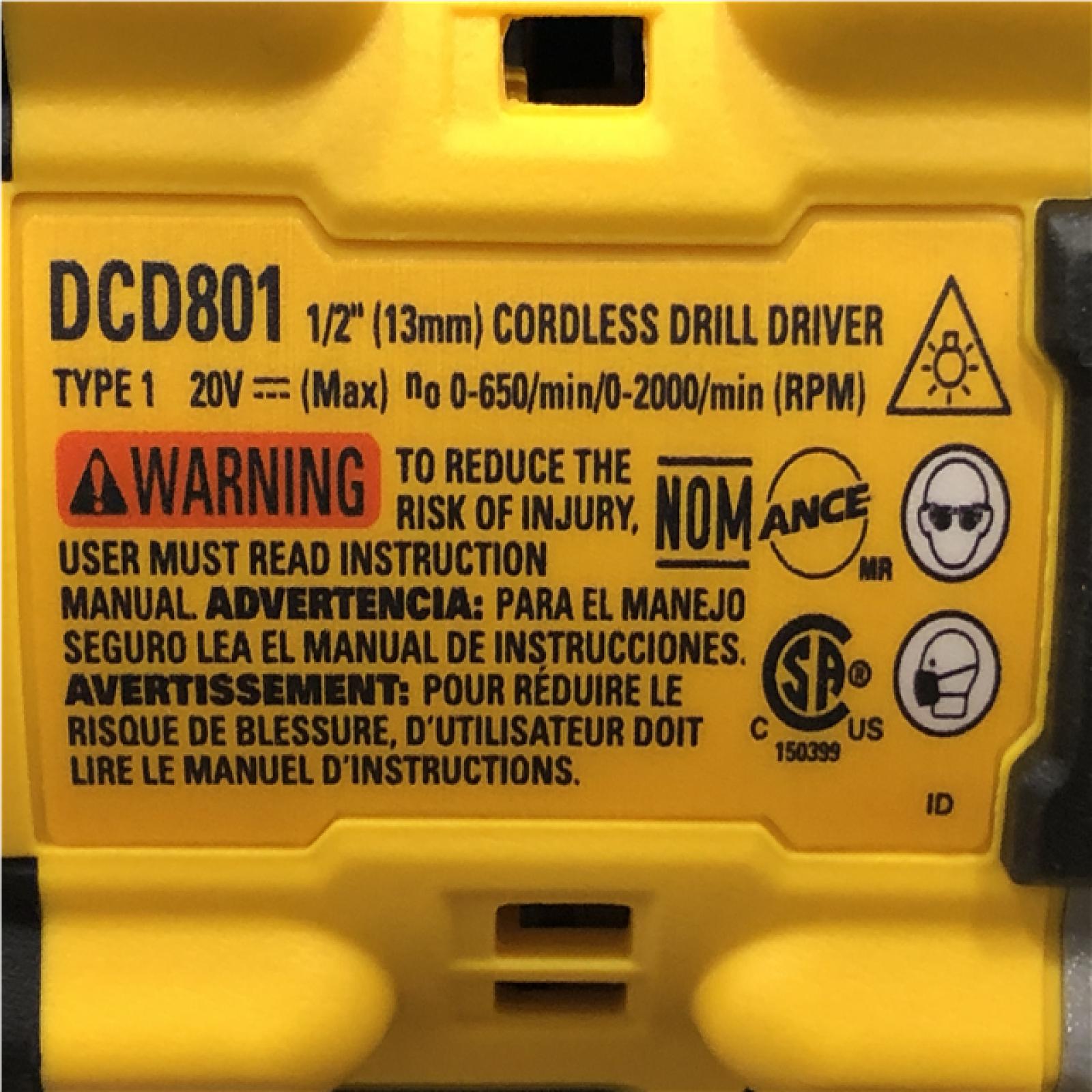 AS-IS DEWALT 20V XR Lithium-Ion Cordless Brushless 1/2 in. Drill/Driver Kit