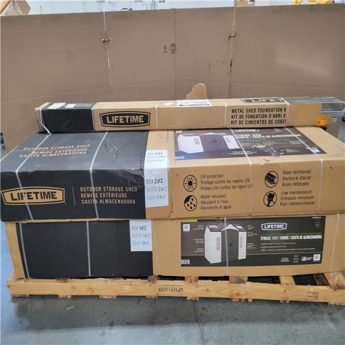 CALIFORNIA APPEARS NEW LIFETIME STORAGE SHED W/ METAL FOUNDATION KIT