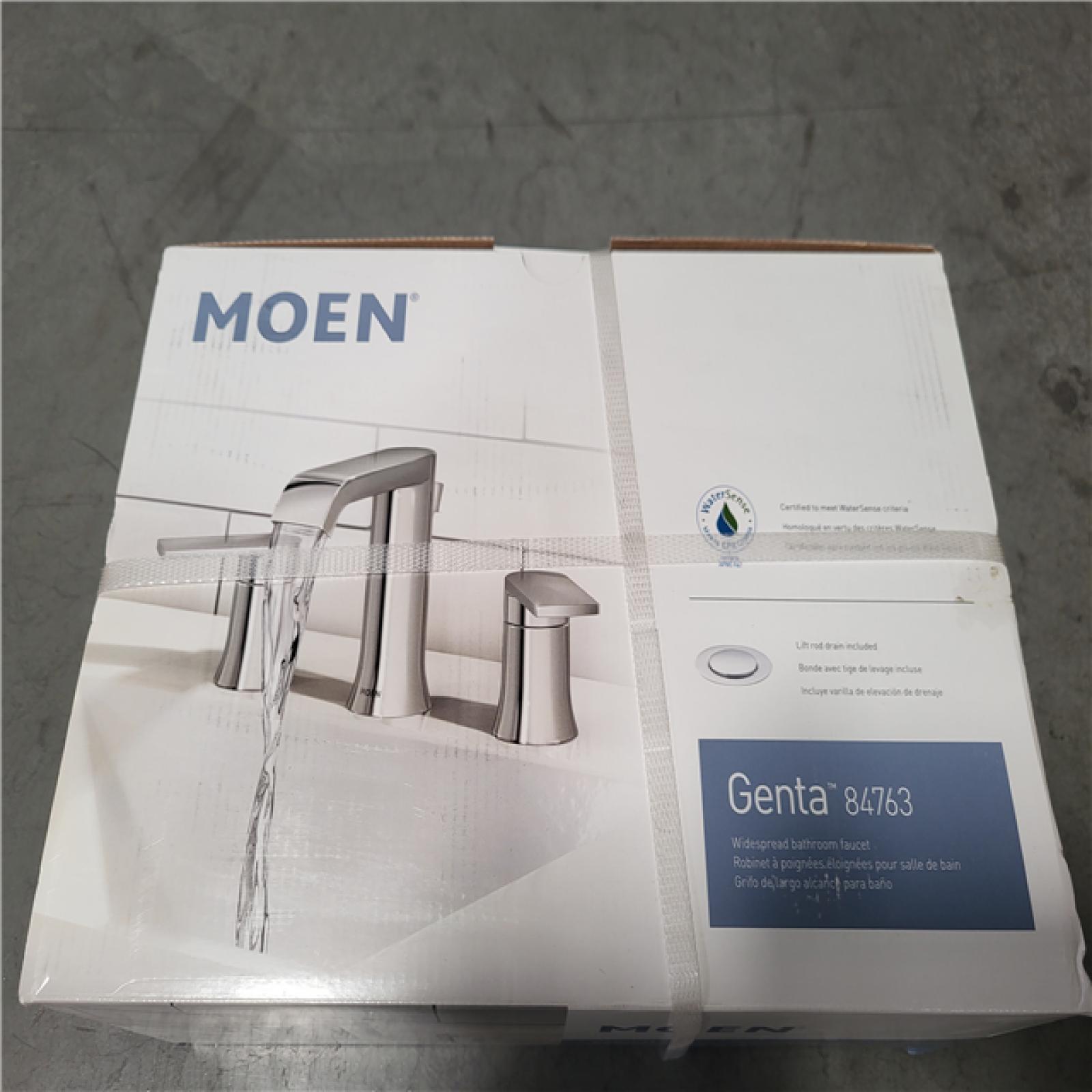 CALIFORNIA AS-IS MOEN GENTA 8 IN. DOUBLE HANDLE FAUCET