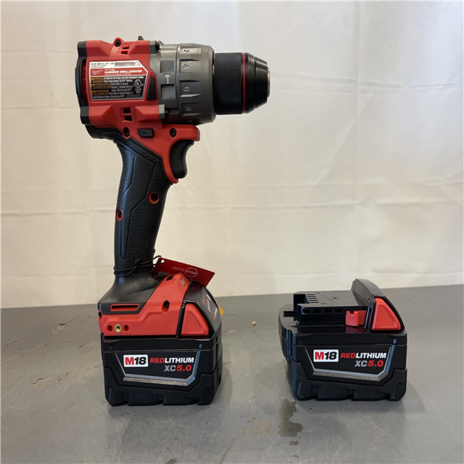 AS-IS - Milwaukee M18 FUEL 18V Lithium-Ion Brushless Cordless 1/2 in. Hammer Drill Driver Kit