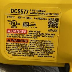 AS-IS DEWALT FLEXVOLT 60V MAX Cordless Brushless 7-1/4 in. Wormdrive Style Circular Saw (Tool Only)