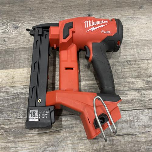 AS-IS Milwaukee FUEL 18-Volt Lithium-Ion Brushless Cordless 18-Gauge 1/4 in. Narrow Crown Stapler (Tool-Only)
