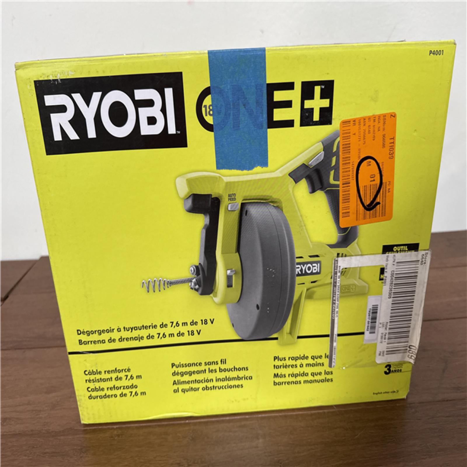California NEW Ryobi One+ 18V 25' Drain Auger (Tool Only)