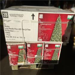 DALLAS LOCATION -  Home Accents Holiday 9 ft. Pre-Lit LED Wesley Pine Artificial Christmas Tree - 6 UNITS