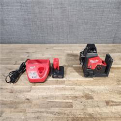 HOUSTON LOCATION - AS-IS Milwaukee 12-Volt Lithium-Ion Cordless Green 250 ft. 3-Plane Laser Level Kit