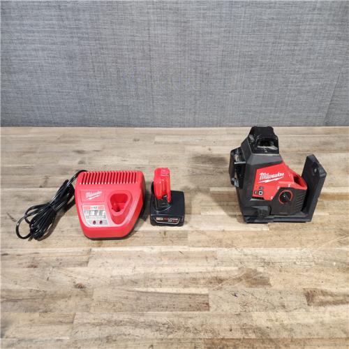 HOUSTON LOCATION - AS-IS Milwaukee 12-Volt Lithium-Ion Cordless Green 250 ft. 3-Plane Laser Level Kit