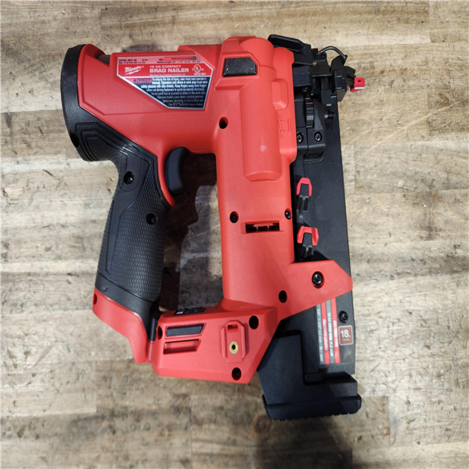 HOUSTON LOCATION - AS-IS Milwaukee  FUEL 12-Volt Lithium-Ion Brushless Cordless 18-Gauge 1-1/2 in. Compact Brad Nailer (Tool Only)