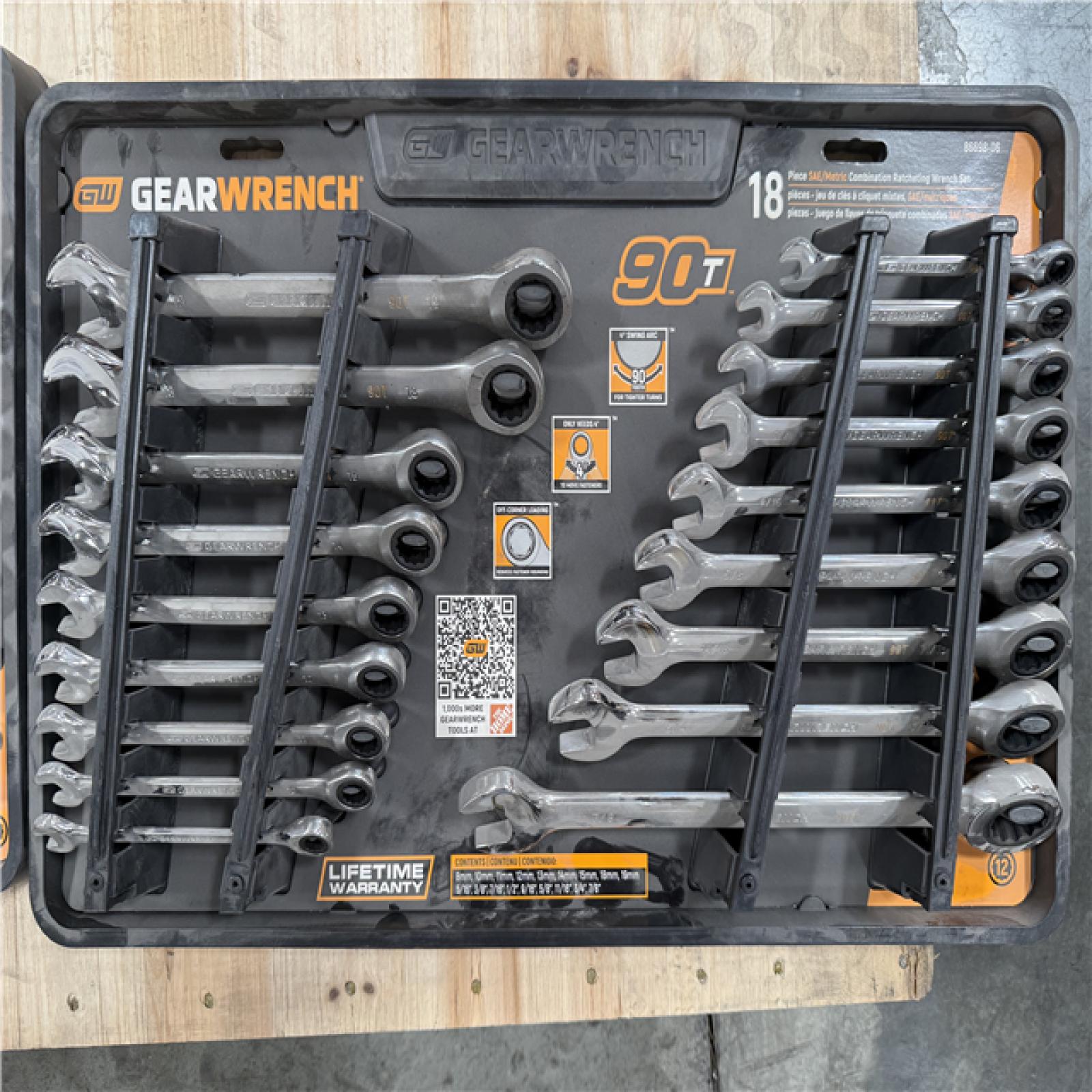 CALIFORNIA AS-IS GEARWRENCH 18 PIECE COMBINATION RATCHETING WRENCH SET (6 UNITS)