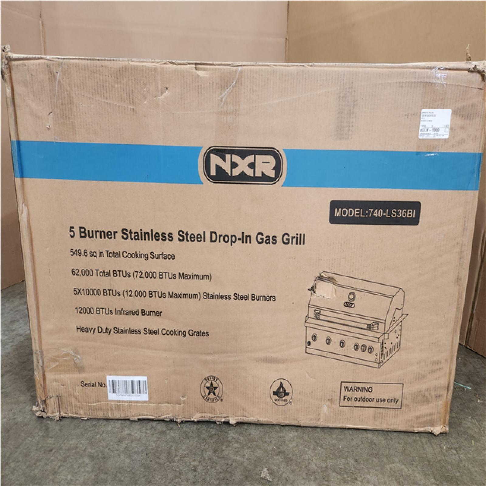 Phoenix LIKE NEW NXR 37 in. 5-Burner Built-In Gas Grill in Stainless Steel with Infrared and Rotisserie Burner