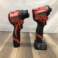 AS-IS Milwaukee  FUEL 12-Volt Lithium-Ion Brushless Cordless Hammer Drill and Impact Driver Combo Kit