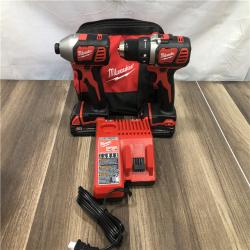 AS-IS Milwaukee 18V Lithium-Ion Cordless Drill Driver/Impact Driver Combo Kit