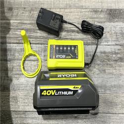 AS-IS RYOBI 40V Cordless Attachment Capable 15 String Trimmer & 550 CFM 120 MPH Blower Combo Kit with 4.0 Ah Battery & Charger