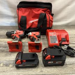 AS-IS Milwaukee 18-Volt Lithium-Ion Brushless Cordless Compact Hammer Drill/Impact Combo Kit