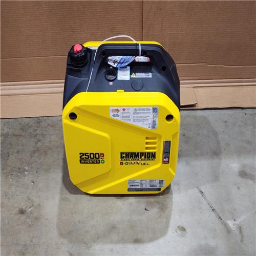 HOUSTON LOCATION - AS-IS CHAMPION 2500/1850-Watt Recoil Start Gasoline/Propane Powered Dual Fuel Inverter Generator with Quiet Technology and CO Shield