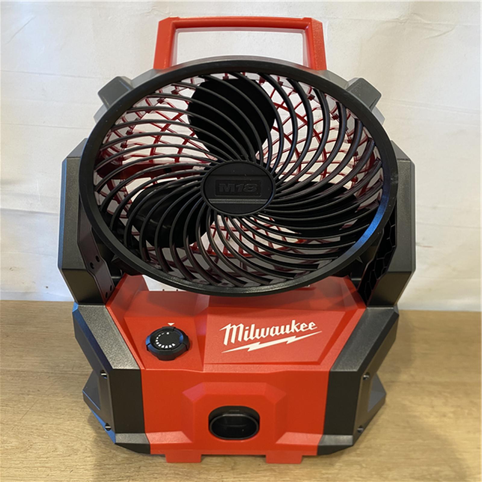 AS-IS Milwaukee 18-Volt Lithium-Ion Brushless Cordless PACKOUT Jobsite Fan (Tool-Only)