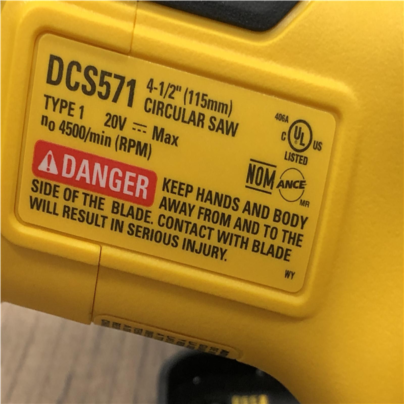 AS-IS DEWALT ATOMIC 20V MAX Cordless Brushless 4-1/2 in. Circular Saw (Tool Only)