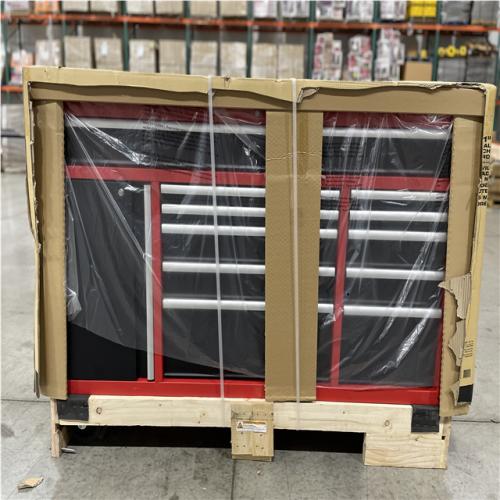 DALLAS LOCATION - MILWAUKEE 61 in. W x 22.1 in D 11-Drawer Mobile Workbench Cabinet W/ Wood Top and Pegboard