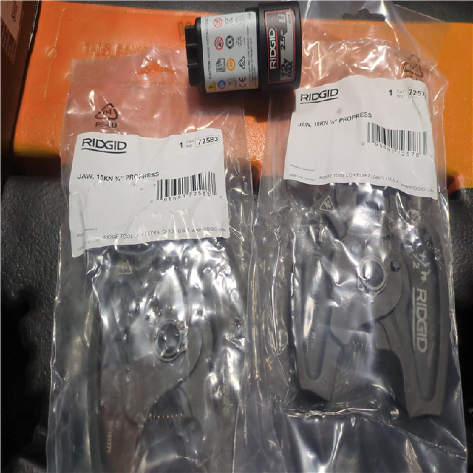 California AS-IS Ridgid RP115 Press Tool Kit  Includes (1) Battery  Charger & Hard Case