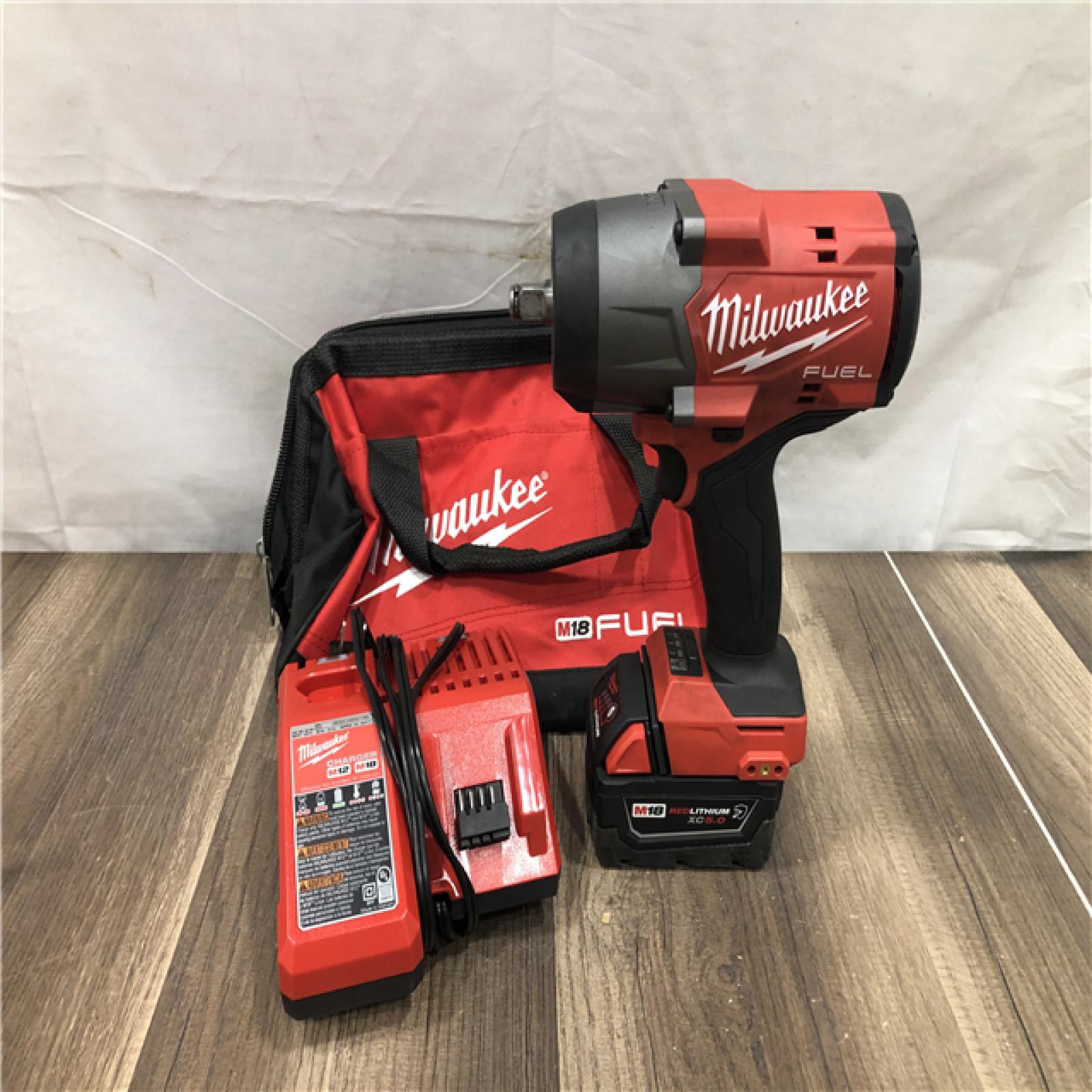 AS-IS Milwaukee  FUEL 18V Lithium-Ion Brushless Cordless 1/2 in. Impact Wrench w/Friction Ring Kit