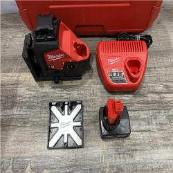 AS-IS Milwaukee 12-Volt Lithium-Ion Cordless Green 250 ft. 3-Plane Laser Level Kit