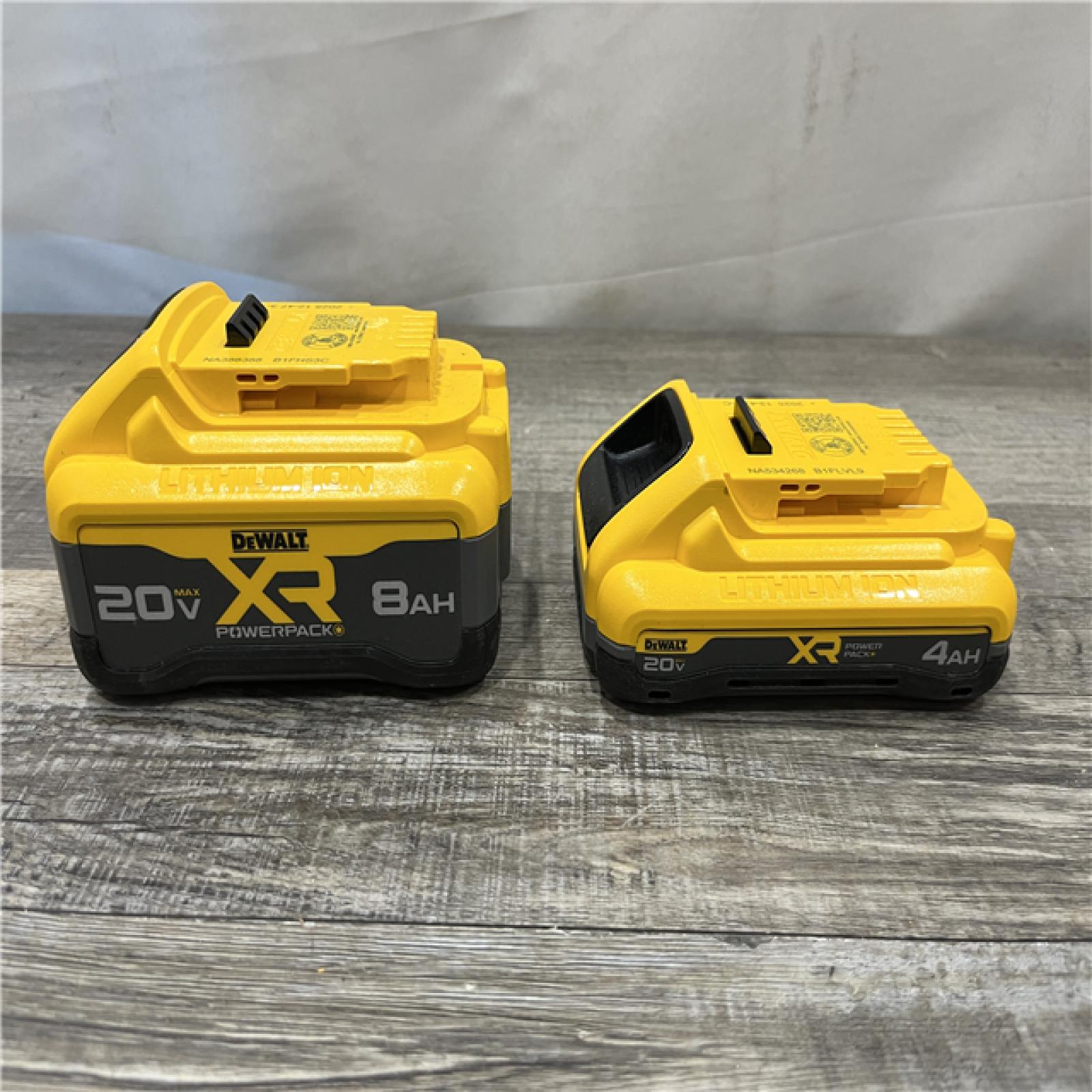 AS-IS DEWALT 20V XR Lithium-Ion Starter Pack with 8.0 Ah and 4.0 Ah Battery Packs and Charger
