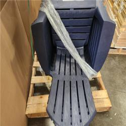 Phoenix AS-IS POLYWOOD Grant Park Traditional Curveback Slate BLUE Plastic Patio Adirondack Chair Outdoor (Set of 24)