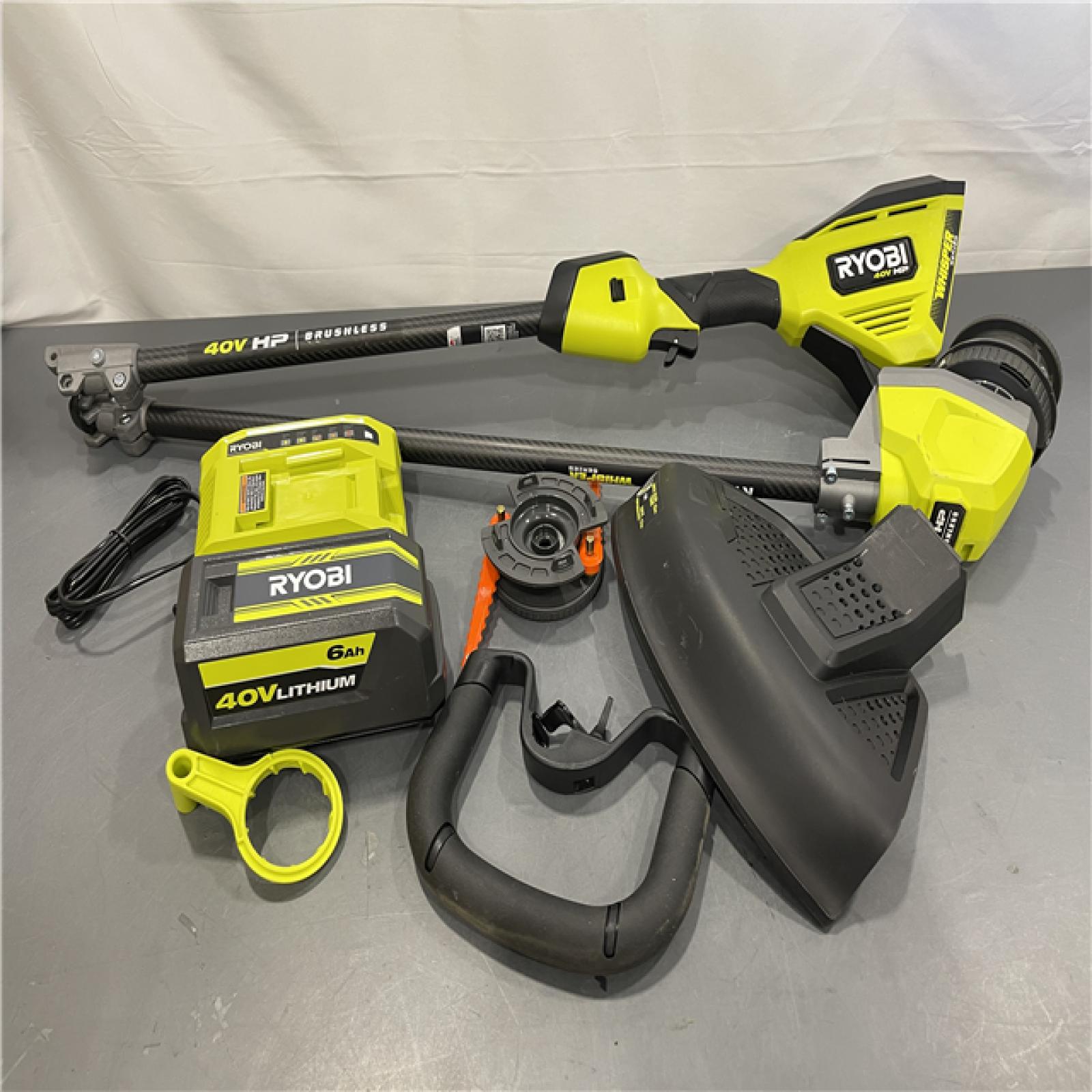 As-IS - RYOBI 40V HP Brushless Whisper Series 17 in. Cordless Battery Carbon Fiber Shaft String Trimmer