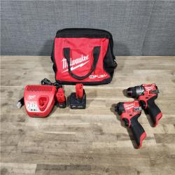HOUSTON LOCATION - AS-IS Milwaukee 3497-22 12V Brushless Hammer Drill and Impact Driver Combo Kit