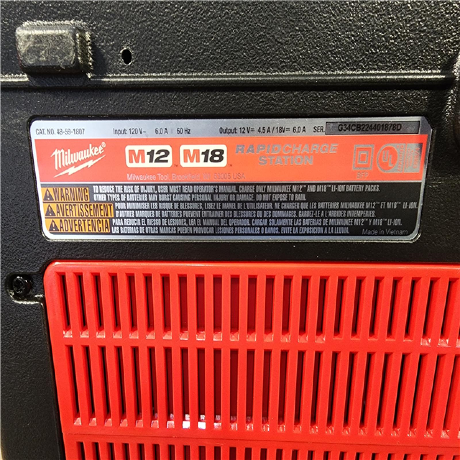 HOUSTON LOCATION - AS-IS Milwaukee M18 & M12 Rapid Charge Station (TOOL ONLY)