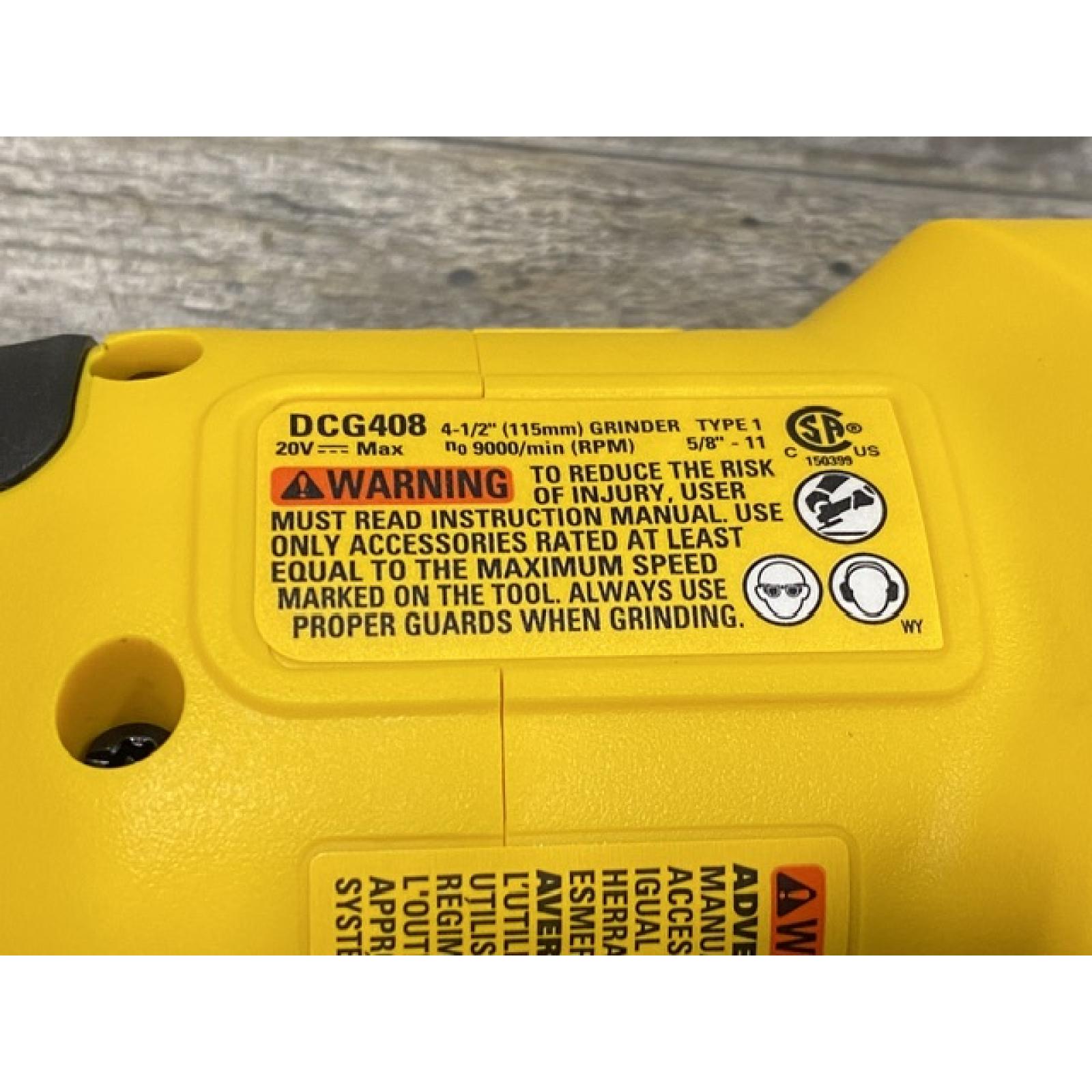 AS-IS DEWALT 20V MAX Cordless Brushless 4-1/2 in. Angle Grinder with Paddle Switch (Tool Only)