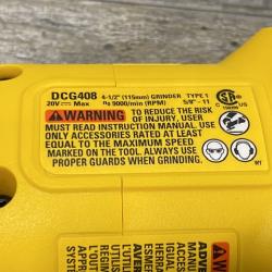 AS-IS DEWALT 20V MAX Cordless Brushless 4-1/2 in. Angle Grinder with Paddle Switch (Tool Only)