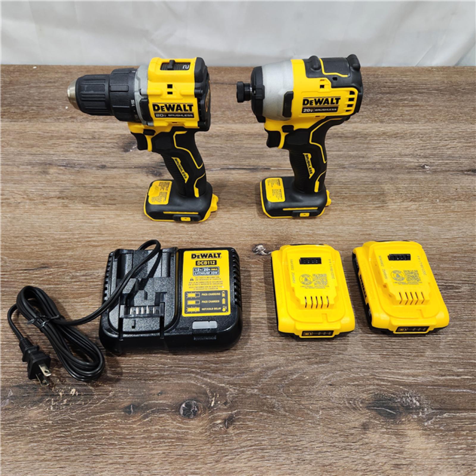 AS-IS DeWalt 20V MAX ATOMIC Cordless Brushless 2 Tool Compact D and Impact Driver