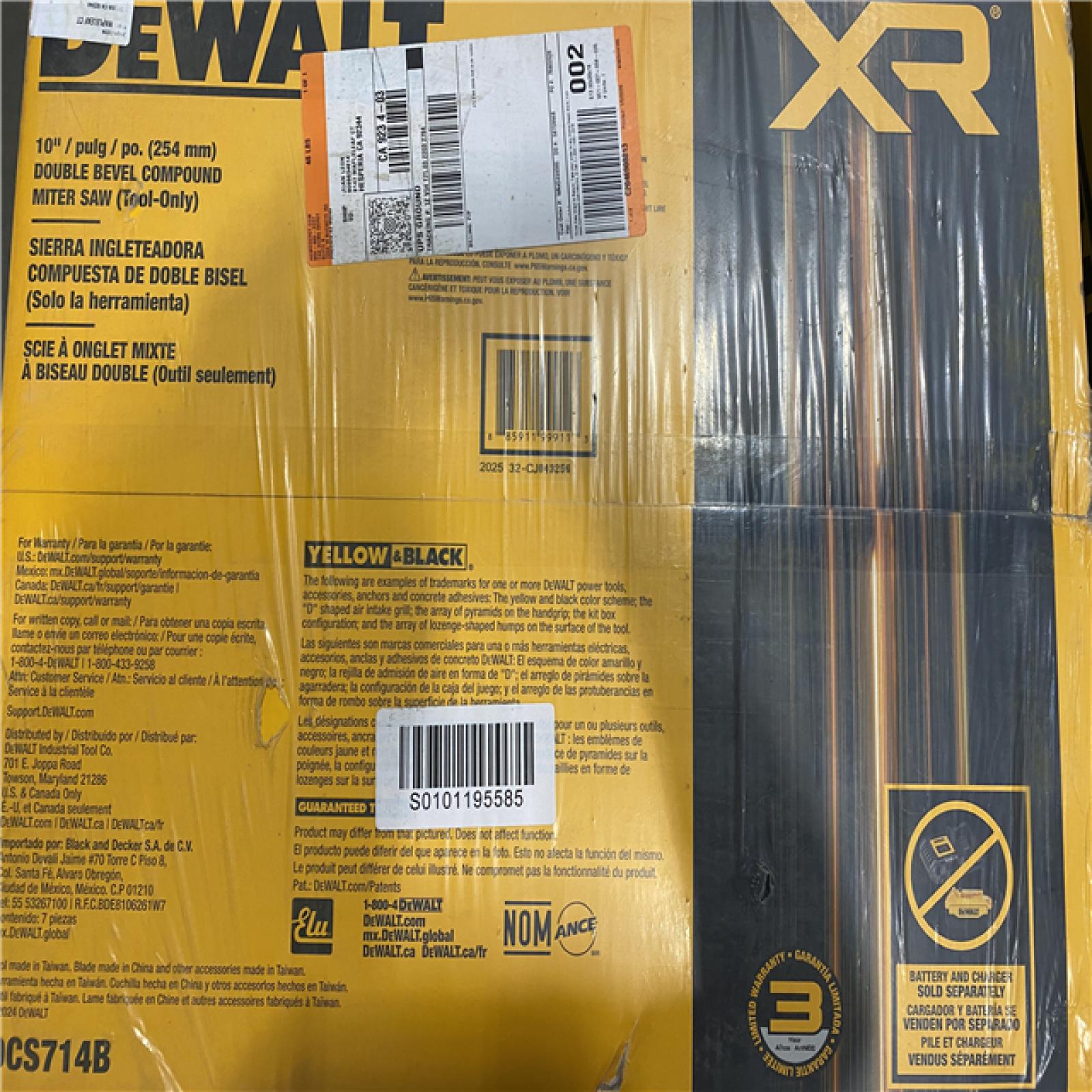 NEW - DEWALT 20-Volt MAX XR Cordless 10 in. Dual Bevel Fixed Miter Saw (Tool Only)