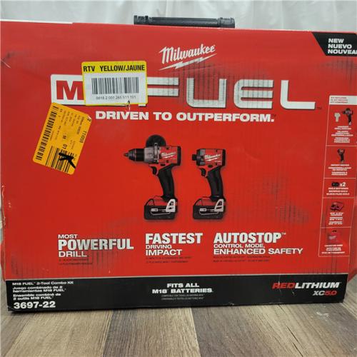 AS-IS Milwaukee M18 FUEL 18V Lithium-Ion Brushless Cordless Hammer Drill and Impact Driver Combo Kit (2-Tool) with 2 Batteries