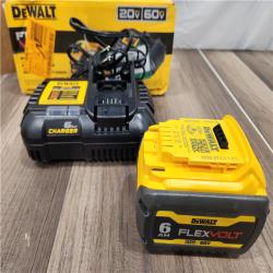 AS-IS DEWALT FLEXVOLT 20V/60V MAX Lithium-Ion 6.0Ah Battery Pack with 6 Amp Output Charger