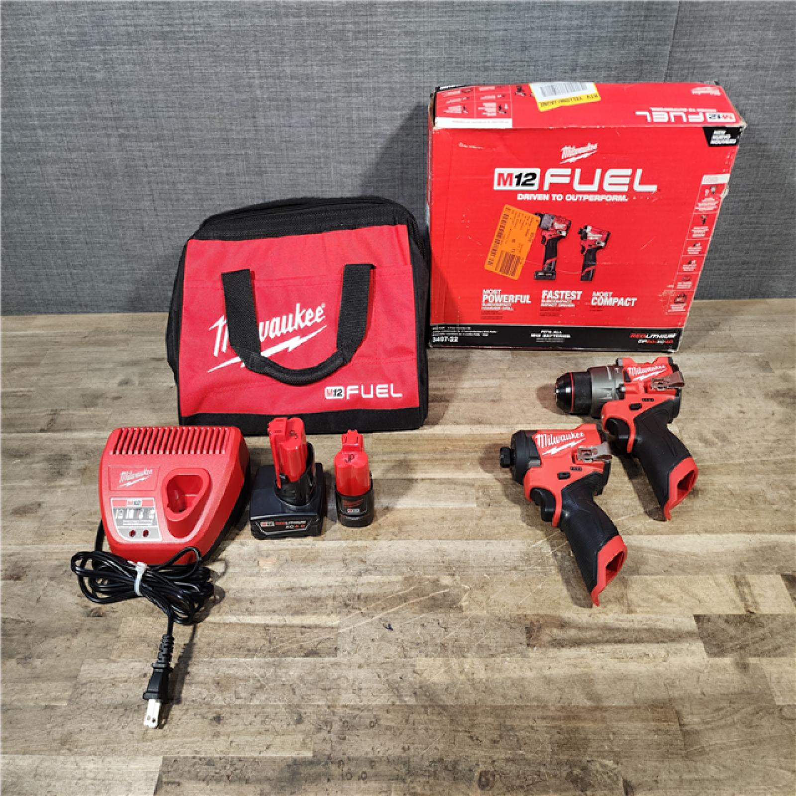 HOUSTON LOCATION - AS-IS Milwaukee 3497-22 12V Brushless Hammer Drill and Impact Driver Combo Kit