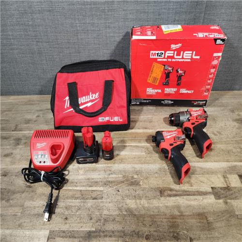 HOUSTON LOCATION - AS-IS Milwaukee 3497-22 12V Brushless Hammer Drill and Impact Driver Combo Kit