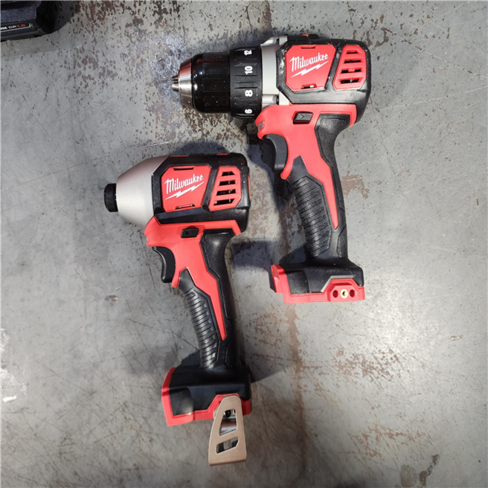 HOUSTON LOCATION - AS-IS Milwaukee M18 18V Cordless Brushed 2 Tool Drill/Driver and Impact Driver Kit