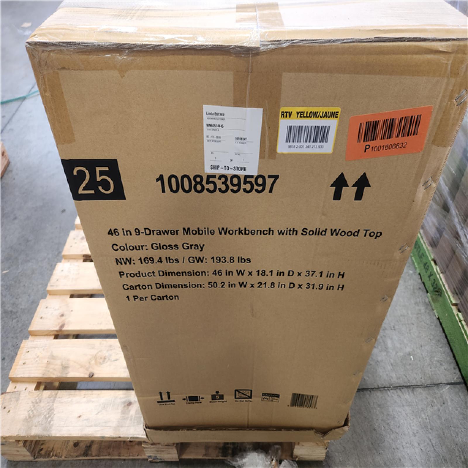 Phoenix NEW Husky Tool Storage 46 in. W Gloss Gray Mobile Workbench Cabinet (SEALED)