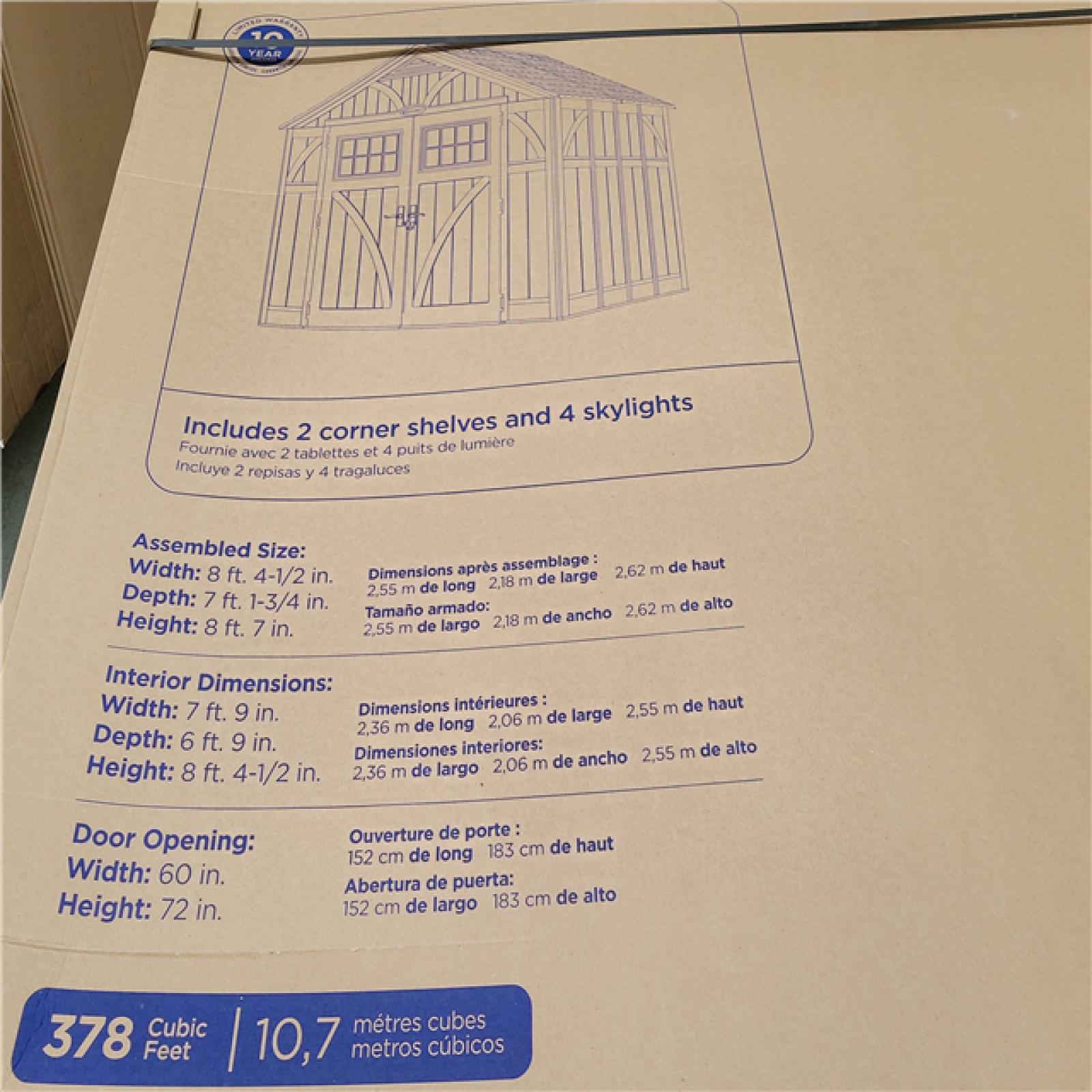 California AS-IS SUNCAST TREMONT Storage Shed (Box 1 & 2) Damaged Boxes